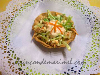 cestitas de ensaladilla de pollo