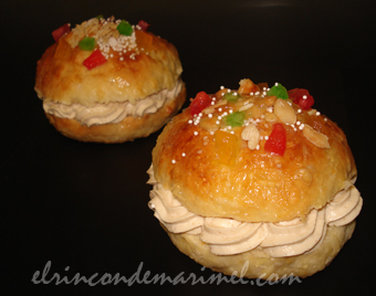 bollos de Reyes rellenos de crema de turrón