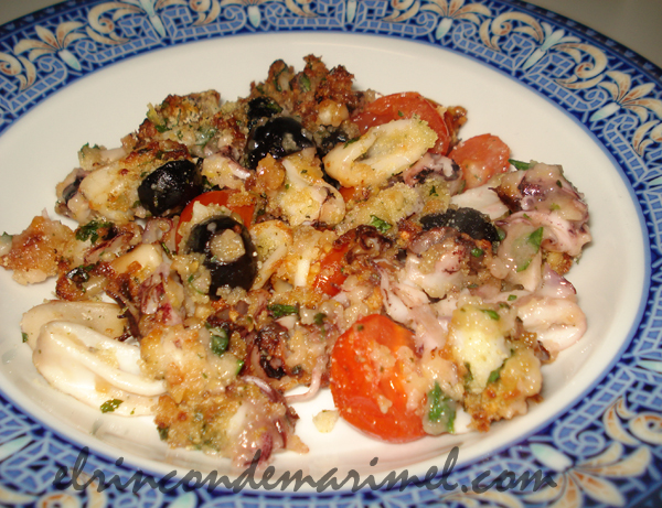 calamares mediterráneos gratinados en air fryer