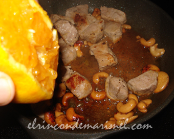 solomillo con salsa agridulce