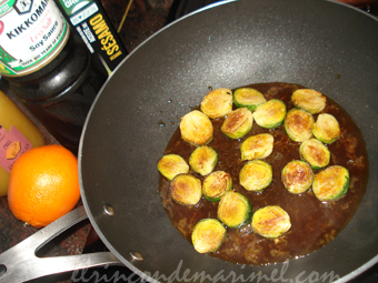 coles de Bruselas glaseadas