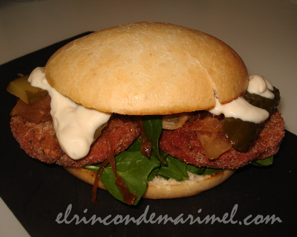  hamburguesa vegana de garbanzos y remolacha