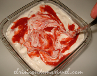 crema para helado de cheesecake de fresas 