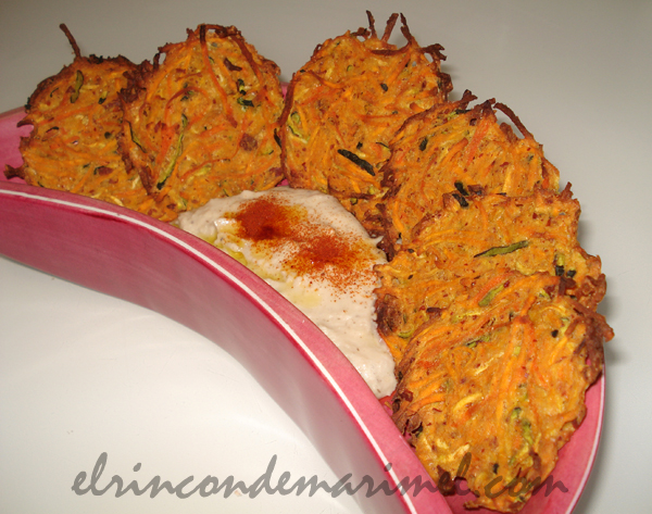 humus de setas con tortitas de verduras