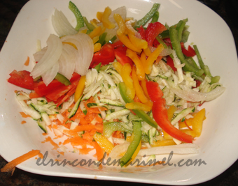 verduras en tiras