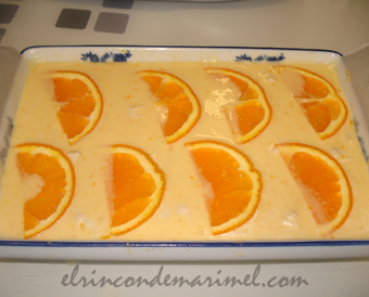 pastel de naranja