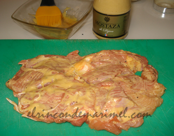muslo de pollo mostaza