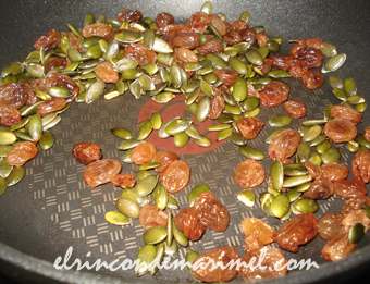 pasas y pipas de calabaza
