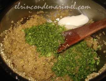 risotto de quinoa y brocoli