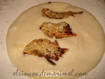 hinojo asado y crema de hinojo