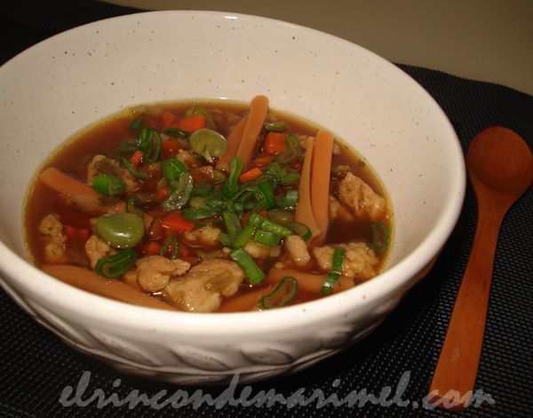 sopa juliana con soja texturizada
