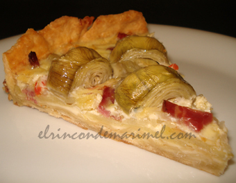 tarta de alcachofas y pimin