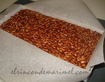 Turrón de chocolate con arroz hinchado