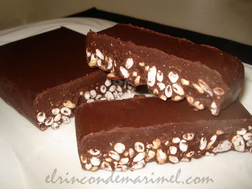 Turrón de chocolate con arroz hinchado