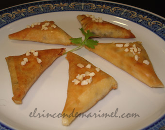 briouates de queso de cabra