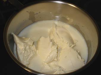 derretir el queso mascarpone