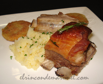 costilla guisada con tomates verdes fritos