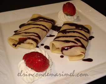 crepes de fresas con plátano