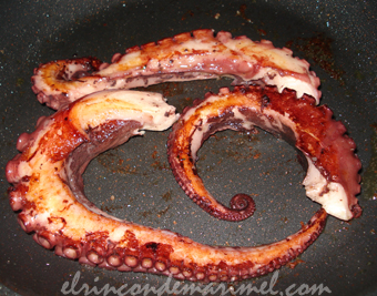 dorar las patas de pulpo