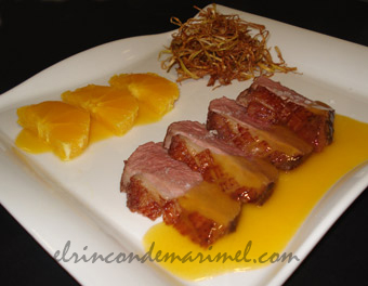 magret de pato con salsa de naranja