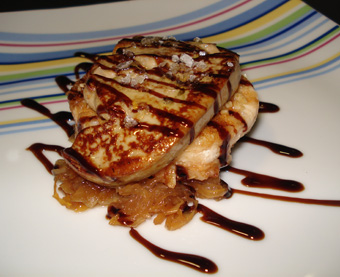 foie y queso a la plancha