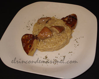risotto de hongos con foie