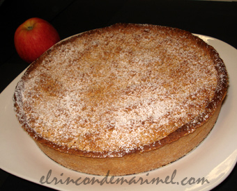 tarta crumble de manzana y pasas